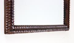 19th Century Rustic Tramp Art Mirror Handcarved Austria circa 1870 - 3539984