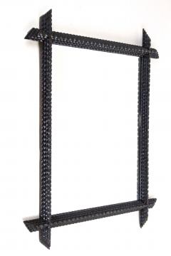 19th Century Rustic Tramp Art Wall Mirror Handcarved Austria ca 1890 - 4604209