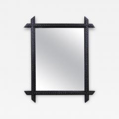 19th Century Rustic Tramp Art Wall Mirror Handcarved Austria ca 1890 - 4604410