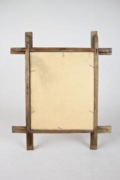 19th Century Rustic Tramp Art Wall Mirror Handcarved Austria circa 1870 - 4242139
