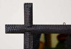 19th Century Rustic Tramp Art Wall Mirror Handcarved Austria circa 1870 - 4376844