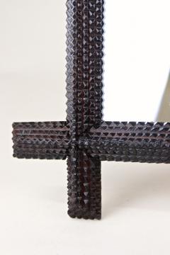 19th Century Rustic Tramp Art Wall Mirror Handcarved Austria circa 1880 - 4568057