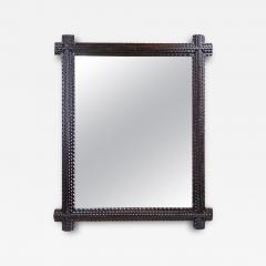 19th Century Rustic Tramp Art Wall Mirror Handcarved Austria circa 1880 - 4591496