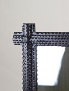 19th Century Rustic Tramp Art Wall Mirror Protruding Corners Austria ca 1880 - 4493050