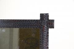 19th Century Rustic Tramp Art Wall Mirror Protruding Corners Austria ca 1880 - 4493052