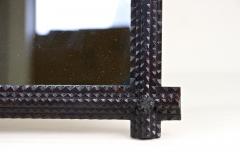 19th Century Rustic Tramp Art Wall Mirror Protruding Corners Austria ca 1880 - 4493053