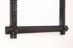 19th Century Rustic Tramp Art Wall Mirror Protruding Corners Austria ca 1880 - 4493054
