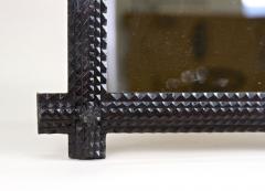 19th Century Rustic Tramp Art Wall Mirror Protruding Corners Austria ca 1880 - 4493055