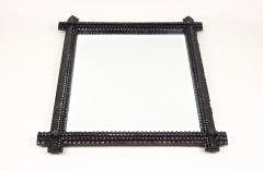 19th Century Rustic Tramp Art Wall Mirror Protruding Corners Austria ca 1880 - 4493056