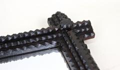 19th Century Rustic Tramp Art Wall Mirror Protruding Corners Austria ca 1880 - 4493059