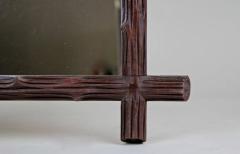 19th Century Rustic Wooden Black Forest Wall Mirror Austria circa 1890 - 4481694