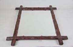 19th Century Rustic Wooden Black Forest Wall Mirror Austria circa 1890 - 4481696