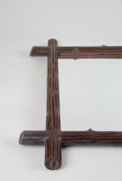 19th Century Rustic Wooden Black Forest Wall Mirror Austria circa 1890 - 4481698