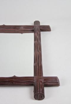 19th Century Rustic Wooden Black Forest Wall Mirror Austria circa 1890 - 4481699