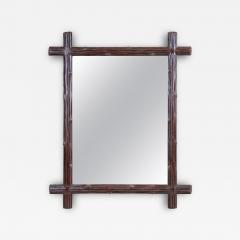 19th Century Rustic Wooden Black Forest Wall Mirror Austria circa 1890 - 4483726
