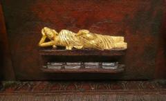 19th Century SE Asian Highly Carved Wooden and Gilded Floor Wall Cabinet - 4128224