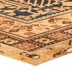 19th Century Samarkand Khotan Indigo Blue and Beige Hand Knotted Wool Rug - 2460802