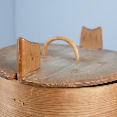 19th Century Scandinavian Folk Art Bentwood Tine Box Svepask Pine Rattan - 4334616
