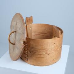 19th Century Scandinavian Folk Art Bentwood Tine Box Svepask Pine Rattan - 4334618
