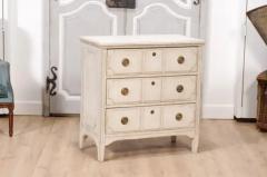 19th Century Scandinavian Three Drawer Chest with Carved Motifs - 3564664