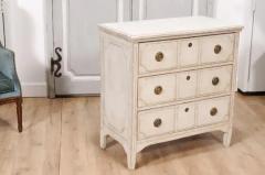 19th Century Scandinavian Three Drawer Chest with Carved Motifs - 3564667