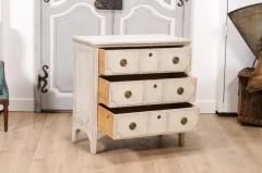 19th Century Scandinavian Three Drawer Chest with Carved Motifs - 3564675