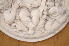 19th Century Set of 2 White Marble Bas Relief Sculptures with Frame - 3863345