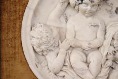 19th Century Set of 2 White Marble Bas Relief Sculptures with Frame - 3863348