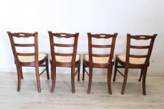 19th Century Set of Four Antique Chairs in Cherry Woood with Straw Seat - 3271627
