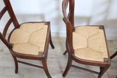 19th Century Set of Four Antique Chairs in Cherry Woood with Straw Seat - 3271630