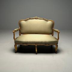 19th Century Settee Canape Durand Louis XV Giltwood Scalamandre Upholstery - 3402432