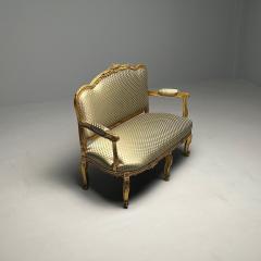 19th Century Settee Canape Durand Louis XV Giltwood Scalamandre Upholstery - 3402434