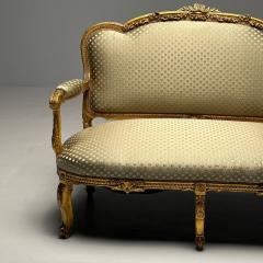 19th Century Settee Canape Durand Louis XV Giltwood Scalamandre Upholstery - 3402441