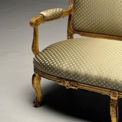 19th Century Settee Canape Durand Louis XV Giltwood Scalamandre Upholstery - 3402442