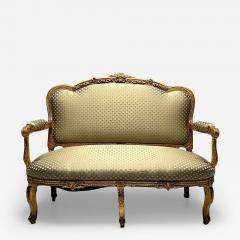 19th Century Settee Canape Durand Louis XV Giltwood Scalamandre Upholstery - 3408153