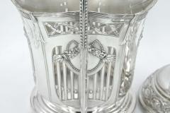 19th Century Silver Frame Etched Glass Punch Bowl - 2717018