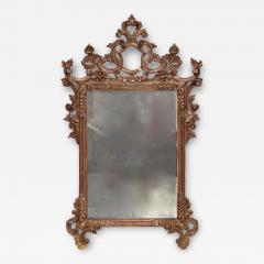 19th Century Silvered Bronzed Venetian Wall Mirror Handcarved Italy ca 1840 - 3813581