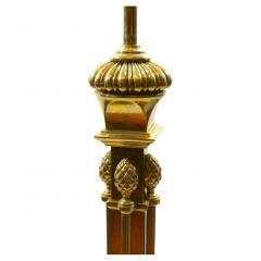 19th Century Solid Gilt Brass Footed Round Base Floor Lamp - 2825767