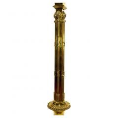 19th Century Solid Gilt Brass Footed Round Base Floor Lamp - 2825770