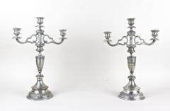 19th Century Solid Silver Candelabras Candleholder Pair Of 2 AT circa 1860 - 4760787