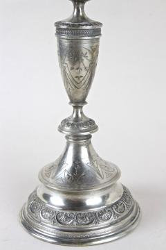 19th Century Solid Silver Candelabras Candleholder Pair Of 2 AT circa 1860 - 4760800