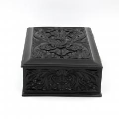 19th Century South Indian or Ceylonese Deeply Carved Ebony Box Circa 1860  - 2242737