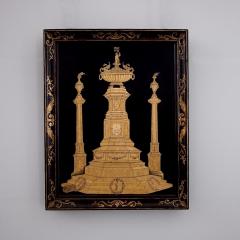 19th Century Straw Marquetry Study of Roman Monument Italy - 4077813