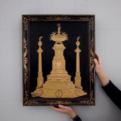 19th Century Straw Marquetry Study of Roman Monument Italy - 4077814