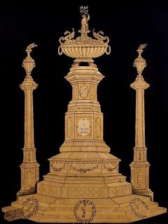 19th Century Straw Marquetry Study of Roman Monument Italy - 4078114