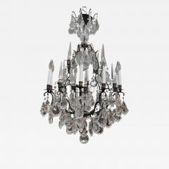 19th Century Style French Crystal Bronze Patinated Chandelier - 3575908
