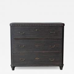 19th Century Swedish Black Painted Pine Chest of Drawers - 4568233