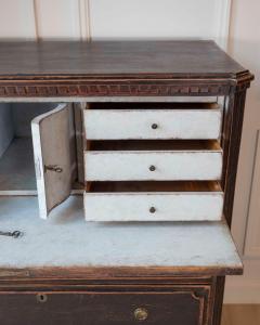 19th Century Swedish Bureau Secretary in Original Black Paint - 4564478