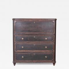 19th Century Swedish Bureau Secretary in Original Black Paint - 4568237