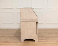 19th Century Swedish Bureau With Carved Columns And Blue Painted Interior - 4506602